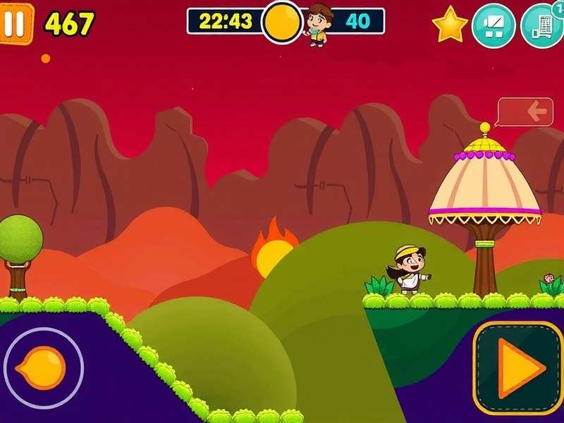 Jalebi Jump Colorful Gameplay Jalebi Jump game screenshot showing colorful Indian-themed levels